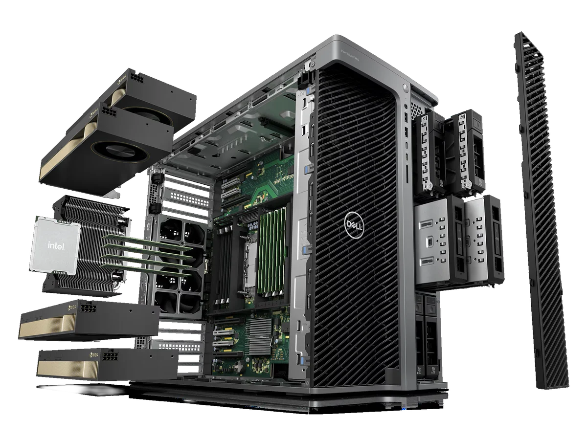 Dell workstation tower open view